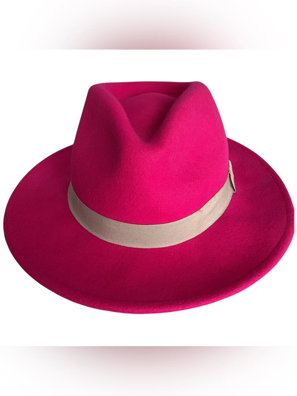 Crazy Train 100% Wool Wide Brim 57cm Fedora Hat Western Fuchsia Rare